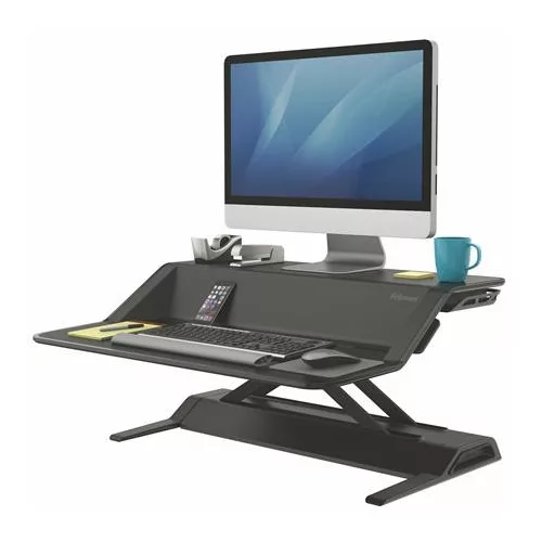 Ülő/álló munkaállomás, FELLOWES "Lotus™", fekete