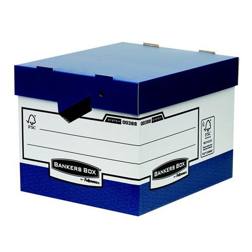 Archiválókonténer, karton, ergonomikus fogantyúkkal "BANKERS BOX® by FELLOWES®"