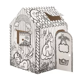   Színezhető karton játszóház, FELLOWES "BANKERS BOX® Playhouse", unikornis, vegyes minta