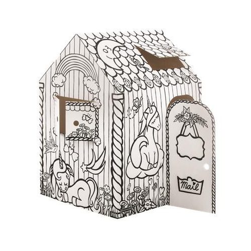 Színezhető karton játszóház, FELLOWES "BANKERS BOX® Playhouse", unikornis, vegyes minta
