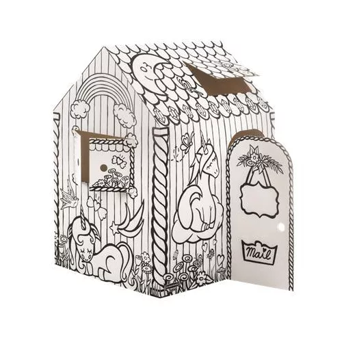 Színezhető karton játszóház, FELLOWES "BANKERS BOX® Playhouse", unikornis, vegyes minta