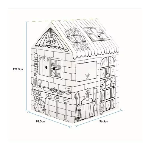 Színezhető karton játszóház, FELLOWES "BANKERS BOX® Playhouse", finomságok/ételek, vegyes minta