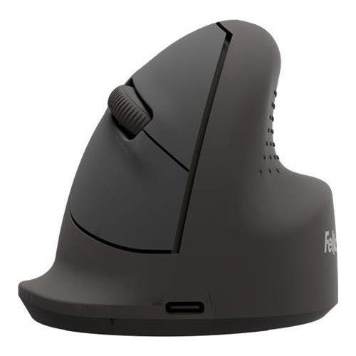 Egér, vezeték nélküli, optikai, vertikális, közepes méret, FELLOWES "Breyta™", fekete