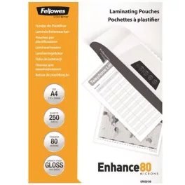   Meleglamináló fólia, 80 mikron, A4, fényes, 250 db, FELLOWES