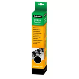   Spirál, műanyag, 16 mm, 101-120 lap, FELLOWES, 25 db, fekete