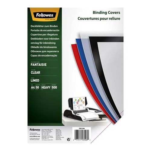 Hátlap, A4, 500 mikron, FELLOWES "Fantaisie", átlátszó