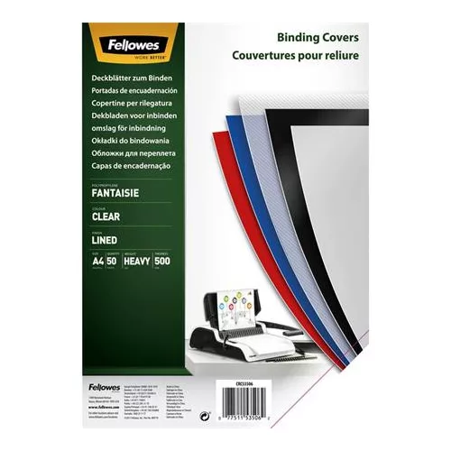 Hátlap, A4, 500 mikron, FELLOWES "Fantaisie", átlátszó