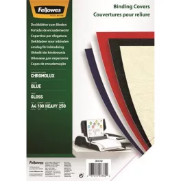   Hátlap, A4, 250 g, fényes, FELLOWES "Chromolux", kék