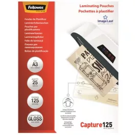   Meleglamináló fólia, 125 mikron, A3, fényes, 25 db, FELLOWES