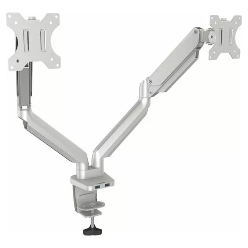 Monitortartó kar, két monitorhoz, FELLOWES "Platinum Series™ Dual", ezüst