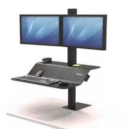   Ülő/álló munkaállomás, FELLOWES, "Lotus™ VE", két monitorhoz