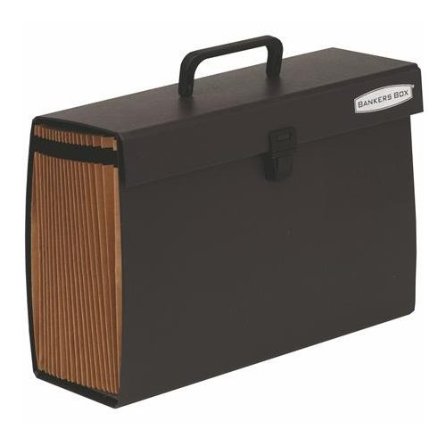 Harmonikatáska, karton, 19 rekeszes, FELLOWES "Bankers Box Handifile", fekete
