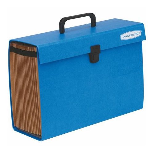 Harmonikatáska, karton, 19 rekeszes, FELLOWES "Bankers Box Handifile", kék