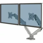 Monitortartó kar két monitorhoz, FELLOWES "Eppa™  "Dual", ezüst