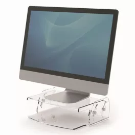   Monitorállvány, állítható, FELLOWES "Clarity™, átlátszó