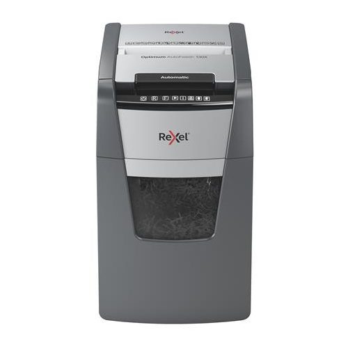 Iratmegsemmisítő, konfetti, 130 lap, REXEL, "Optimum AutoFeed+ 130X"