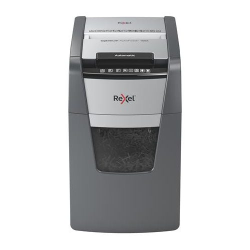 Iratmegsemmisítő, konfetti, 150 lap, REXEL, "Optimum AutoFeed+ 150X"
