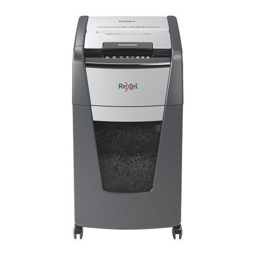 Iratmegsemmisítő, konfetti, 225 lap, REXEL, "Optimum AutoFeed+ 225X"