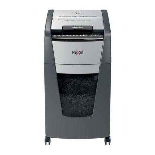Iratmegsemmisítő, konfetti, 300 lap, REXEL, "Optimum AutoFeed+ 300X"