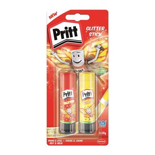 Ragasztóstift, 2x20 g, glitteres, HENKEL "Pritt"