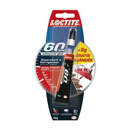 Ragasztó, általános, 20 g, HENKEL "Loctite 60 sec."