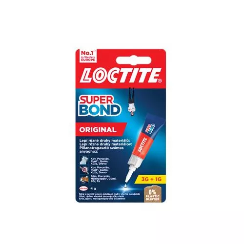 Pillanatragasztó, 4 g, HENKEL "Loctite Super Bond Original"