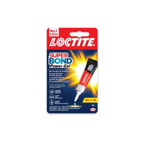 Pillanatragasztó gél, 4 g, HENKEL "Loctite Super Bond Power Gél"