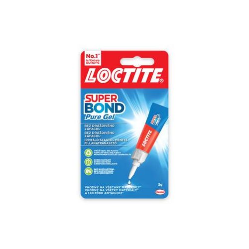 Pillanatragasztó gél, 3 g, HENKEL "Loctite Super Bond Pure Gél"