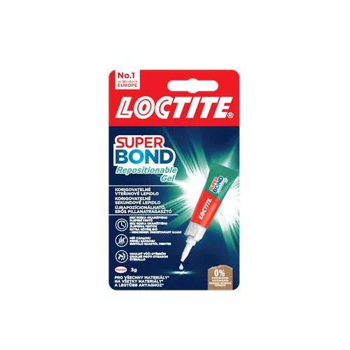 Pillanatragasztó gél, 3 g, HENKEL "Loctite Super Bond Repositionable Gel"
