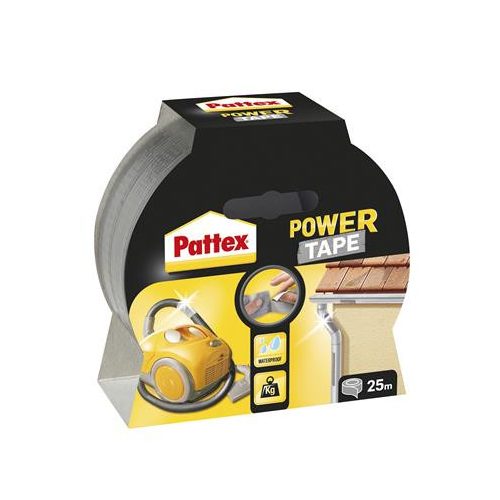 Ragasztószalag, 50 mm x 25 m, HENKEL "Pattex Power Tape", ezüst