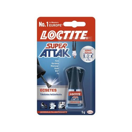 Pillanatragasztó, ecsetes, 5 g, HENKEL "Loctite Super Bond"