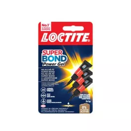   Pillanatragasztó gél, 3 x 1 g, HENKEL "Loctite Super Bond POWER Gél Mini Trio"