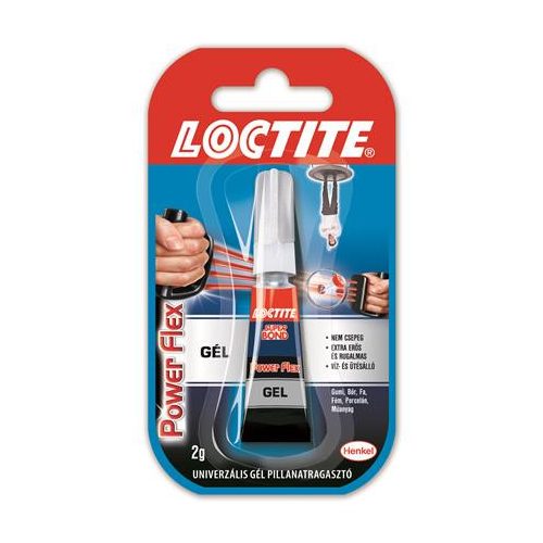 Pillanatragasztó gél, 2 g, HENKEL "Loctite Super Bond Power Flex Gél"