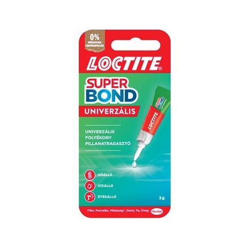 Pillanatragasztó, 3 g, HENKEL "Loctite Super Bond Liquid"