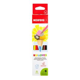   Színes ceruza készlet, háromszögletű, KORES "Triangular", 6 különböző szín