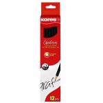 Grafitceruza radírral, HB, háromszögletű, KORES