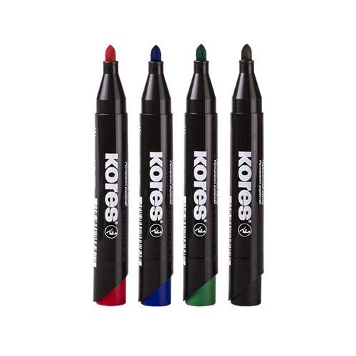 Alkoholos marker, 3-5 mm, kúpos, KORES "K-Marker", 4 különböző szín