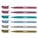 Ecsetirón készlet, KORES "Metallic Style", 6 metál szín