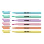 Ecsetirón készlet, KORES "Pastel Style", 6 pasztell szín