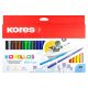 Filctoll készlet, kimosható, KORES "Korellos", 24 különböző szín