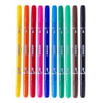 Filctoll készlet, 1-3 mm, kimosható, KORES "Korellos 2in1", 10 különböző szín