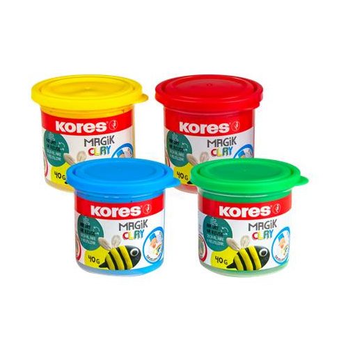 Gyurma,160 g, levegőre száradó, 4 szín, KORES "Magic Clay"