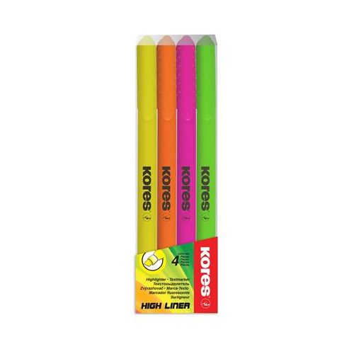 Szövegkiemelő készlet, 0,5-3,5 mm, KORES, 4 különböző szín