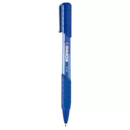  Golyóstoll, 1,0 mm, nyomógombos, háromszögletű, KORES "K6-M", kék