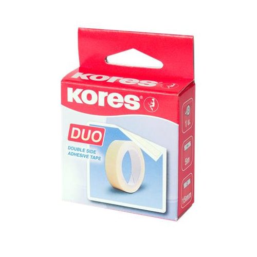 Ragasztószalag, kétoldalas, 15 mm x 5 m, KORES "Duo"