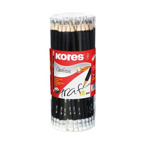 Grafitceruza radírral, HB, hatszögletű, KORES