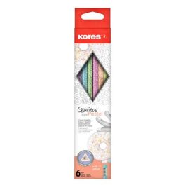   Grafitceruza készlet, radírral, HB, háromszögletű, KORES "Grafitos Style Pastel"