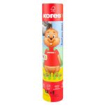 Színes ceruza készlet, háromszögletű, jumbo, 1 hegyezővel, KORES "KOLORES Twist & Turn", 12 különböző szín