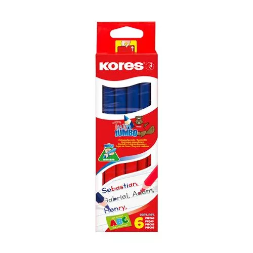 Postairón, háromszögletű, KORES "Twin Jumbo", piros-kék