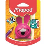 Hegyező, egylyukú, tartályos, MAPED "Croc Croc Innovation", nyuszi, vegyes színek